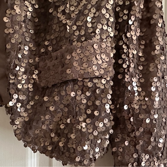 Luxe Brown Sequin Blazer - Picture 2 of 3